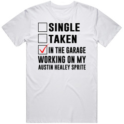 Single Taken Working On My Austin Healey Sprite Funny Car Mens Vintage T Shirt