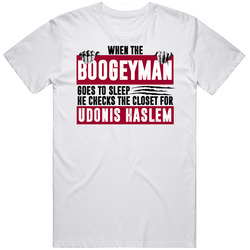 Udonis Haslem Boogeyman Checks Closet For Miami Basketball Mens Vintage T Shirt