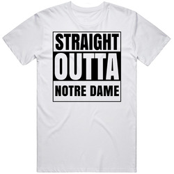 Straight Outta Notre Dame Indiana City Compton Parody Mens Vintage T Shirt