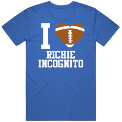 I Love Heart Richie Incognito Buffalo Football Mens Vintage T Shirt