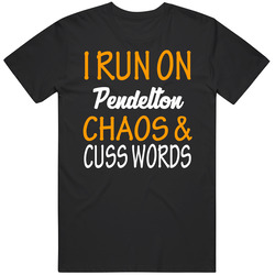 I Run On Pendelton Chaos And Cusswords Funny Scotch Whiskey Lover Cool Mens Vintage T Shirt