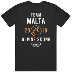Team Malta 2018 Alpine Skiing Pyeongchang Winter Olympics Mens Vintage T Shirt