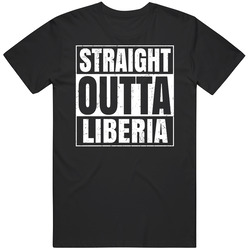 Straight Outta Liberia Airport Code Parody Mens Vintage T Shirt
