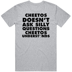 Cheetos Doesn't Ask Stupid Questions Funny Junk Food Restaurant Mens Vintage T Shirt
