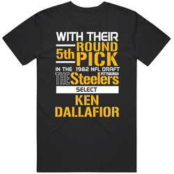Ken Dallafior 1982 5th Round Guard Minnesota Pittsburgh Football Draft Mens Vintage T Shirt