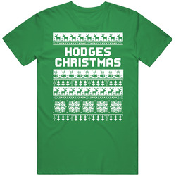 Hodges Family Christmas Ugly Sweater Custom Last Name Gift Mens Vintage T Shirt