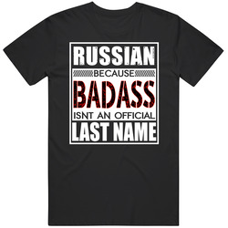 Russian Because Badass Official Last Name Funny Mens Vintage T Shirt
