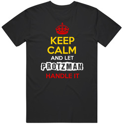 Keep Calm And Let Protzman Handle It German Name Germany Mens Vintage T Shirt