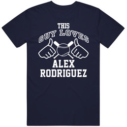 This Guy Loves Alex Rodriguez New York Ny Baseball Player Classic Mens Vintage T Shirt