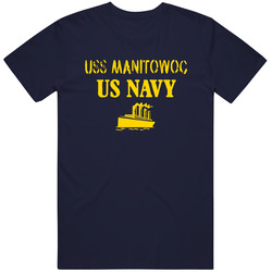 Uss Manitowoc Us Navy Ship Crew Mens Vintage T Shirt