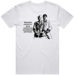 Karate Kid Mr Miyagi And Daniel Man Who Catch Fly With Chopstick Movie Quotes Mens Vintage T Shirt