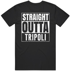 Straight Outta Tripoli Lebanon City Grunge Parody Cool Mens Vintage T Shirt