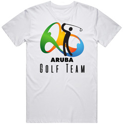 Aruba Golf Team Rio 2016 Olympic Event Logo Mens Vintage T Shirt