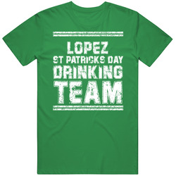 Lopez St Patricks Drinking Team Distressed Mens Vintage T Shirt
