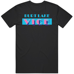 Burt Lake Michigan Miami Vice Police Parody Mens Vintage T Shirt