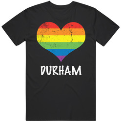 I Love Durham Pride Heart Gay Lesbian Lgbtq Mens Vintage T Shirt