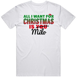 All I Want For Christmas Is Milo Love Custom Name Holiday Gift Mens Vintage T Shirt