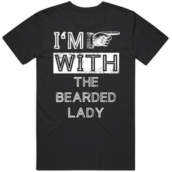 Im With Bearded Lady Funny Stupid Couple Costume Halloween Mens Vintage T Shirt