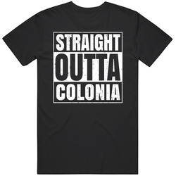 Straight Outta Colonia New Jersey City Compton Parody Grunge Mens Vintage T Shirt