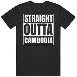 Straight Outta Cambodia Country World Compton Parody Mens Vintage T Shirt
