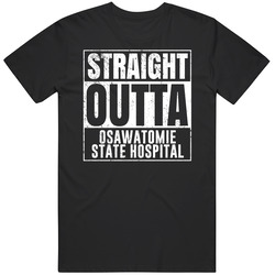 Straight Outta Osawatomie State Hospital Mental Institution Asylum Parody Mens Vintage T Shirt
