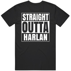 Straight Outta Harlan Kentucky City Parody Mens Vintage T Shirt