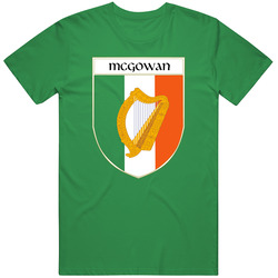Mcgowan Irish Surname Ireland Crest Pride Mens Vintage T Shirt