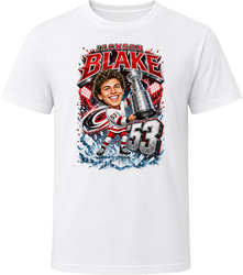 Carolina Hurricanes Jackson Blake White Jersey Stanley Cup Caricature T Shirt