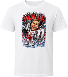 Carolina Hurricanes Taylor Hall White Jersey Stanley Cup Caricature T Shirt