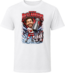 Carolina Hurricanes Nick Deslauriers White Jersey Stanley Cup Caricature T Shirt