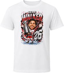 Carolina Hurricanes Sean Walker White Jersey Stanley Cup Caricature T Shirt