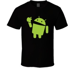 Android eats apple funny nerd computer t shirt