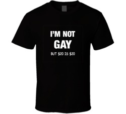 Im not gay but 20 bucks is 20 bucks t shirt