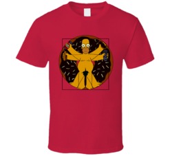 Vitruvian Homer Simpson Funny T Shirt