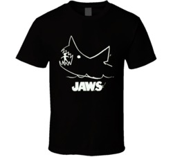 Jaws Retro Shark Horror Movie T Shirt