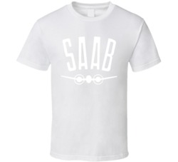 Retro Saab Logo Old School White T Shirt