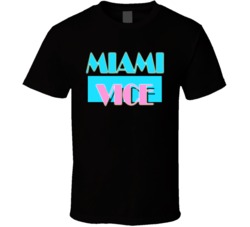 Miami Vice Logo Cult Tv Show Black T Shirt