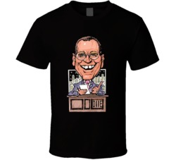 David Letterman Late Show Cartoon Tv Show Black T Shirt