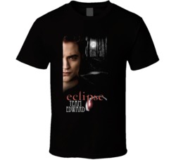 Twilight Saga Eclipse Team Edward Robert Patinson Vampire Black T Shir