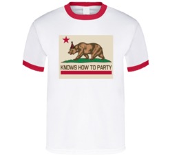 California Know How To Party Bear State Flag Tshirt