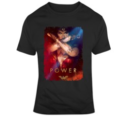 Wonder Woman Movie Poster Comic Book Power Distressed T Shirt