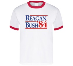 Reagan Bush 1984 Presidential Race Supporters T Shirt
