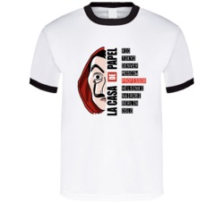 La Casa De Papel The Money Heist Character Names Tv Show Fan T Shirt