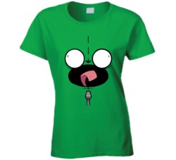 Invader Zim Gir Big Face Cartoon Ladies T Shirt