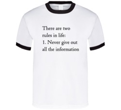 There Are Two Rules In Life Never Give Out Info T Shirt