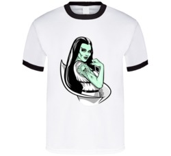 Lily Munster Rosie Riveter T Shirt