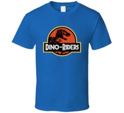 Dino-riders Cartoon Jurassic Park Mashup Fan T Shirt
