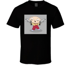 Stewie With Two Guns Family Guy T Shirt
