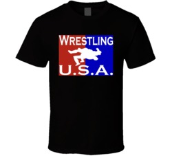 Wrestling Usa America Logo T Shirt