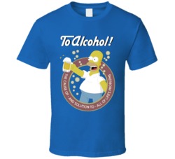To Alcohol Homer Simpson Funny Cartoon Fan T Shirt